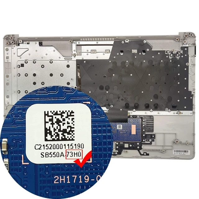 Alt view image 8 of 10 - Replacement Upper Case Palmrest for HP 17-by 17-CA 17T-by 17Z-CA Series Laptop Touchpad Backlight Keyboard Assembly Top Cover L92787-001 6070B1308113 Non-PTP Function Natural Silver
