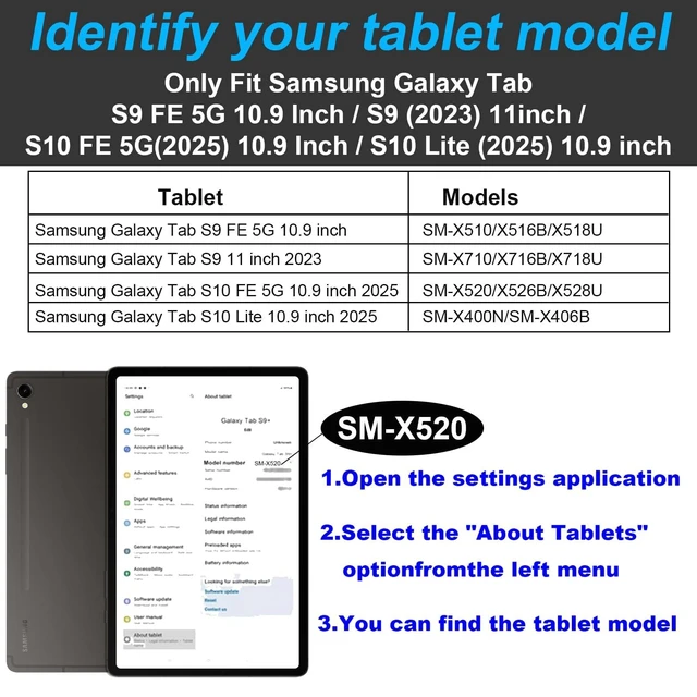 Alt view image 7 of 10 - Gexmil Leather Case for Samsung Galaxy Tab S10 Lite/ S10 FE / S9 FE 10.9 Inch,S9 11 Inch with Pencil Holder,Shockproof Protective Smart Folio, Tablet Cover Adjustable Stand, Grey
