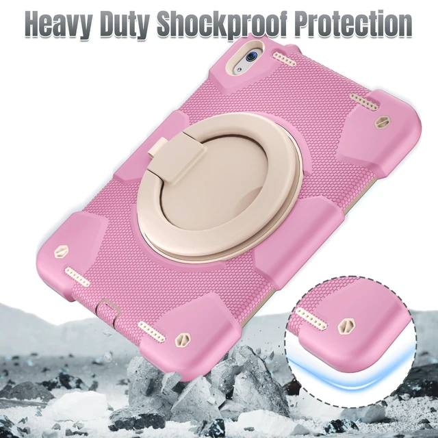 Alt view image 9 of 10 - Andnary Case for iPad (A16) 11th /10th Generation 11/10.9 Inch 2025/2022 with Screen Protector/360 Rotate Stand/Shoulder Strap/Pencil Holder, Shockproof iPad 11th/10th Gen Cover (Pink+White)