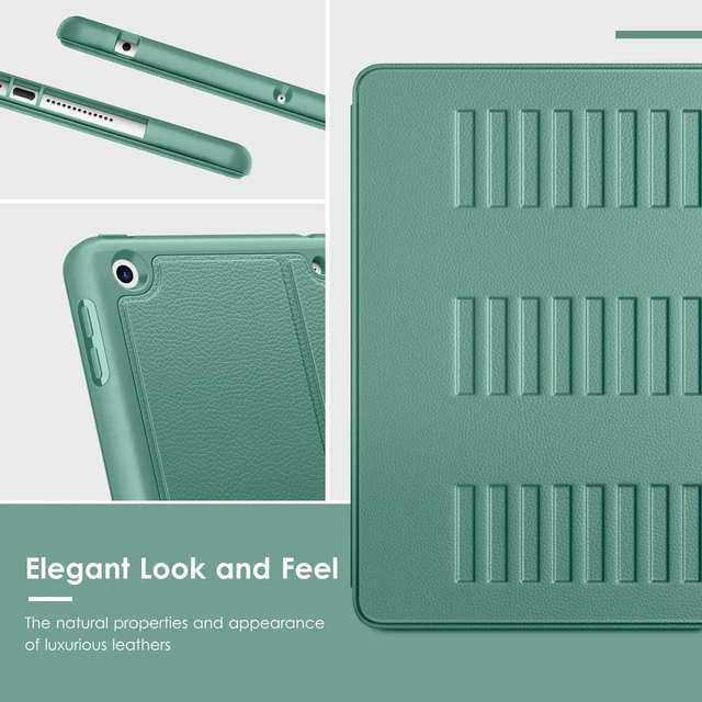 Alt view image 10 of 10 - VIKESI Case for iPad 9th / 8th / 7th Generation 10.2 inch (2021/2020/2019 Released),Multiple Angles Magnetic Stand Cover,Shockproof Back,Pencil Holder,and Auto Sleep/Wake,Forest Green