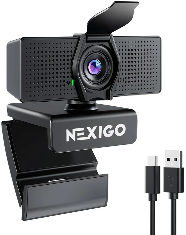 Alt view image 6 of 10 - NexiGo N60 Pro (Gen 2) 1080P Webcam with Distortion-Free Lens, USB A to Type-C Data Cable, Noise Reduction Mic & Privacy Cover, for Zoom/Skype/Teams/Webex, Laptop MAC PC Desktop