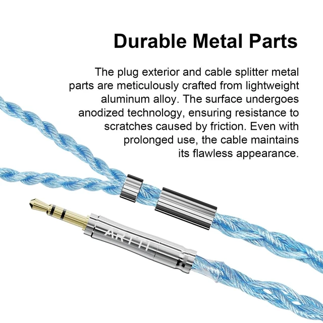 Alt view image 9 of 10 - ARTTI A2 NOVA IEM Earphone Cable 2.5/3.5/4.4mm 3in1 Plug Detachable Earbuds Upgraded Cable, Replacement Cable for Audiophile Musician(QDC Right Angle Plug)