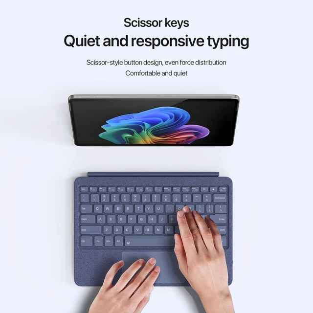 Alt view image 10 of 10 - NUWONAYA Keyboard for Surface Pro 12 inch 2025 (12th Generation) Device, Portable Slim Type Cover for Surface Pro, Wireless Keyboard with Multi-Touch Trackpad,7 Color Backlit (Black)