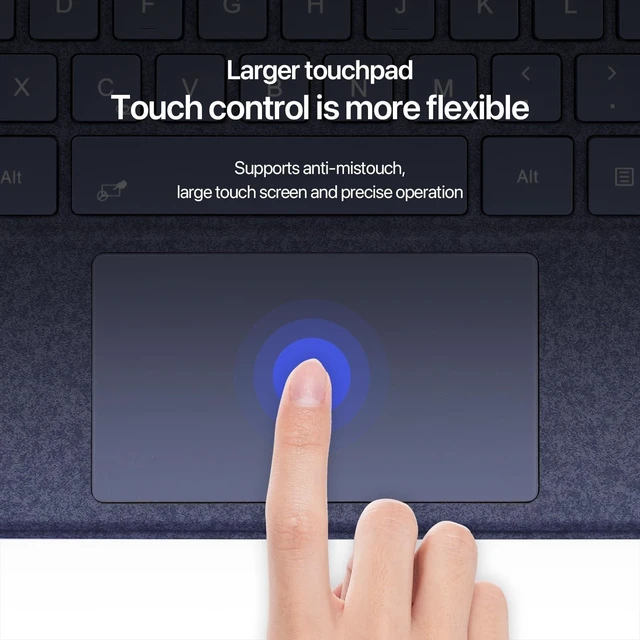 Alt view image 9 of 10 - NUWONAYA Keyboard for Surface Pro 12 inch 2025 (12th Generation) Device, Portable Slim Type Cover for Surface Pro, Wireless Keyboard with Multi-Touch Trackpad,7 Color Backlit (Black)