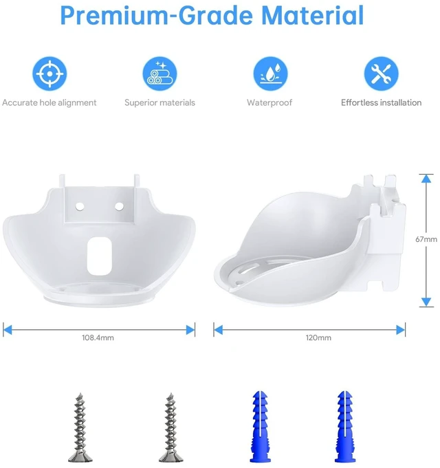 Alt view image 8 of 10 - MSAFF Wall Mount Bracket for Spot 2024 Release -ABS Spot Accessories,Fixed Angle Space Saving Holder with Cable Organizer, Smart Alarm Clock Shelf, Great for Nightstands, Offices and Kitchens