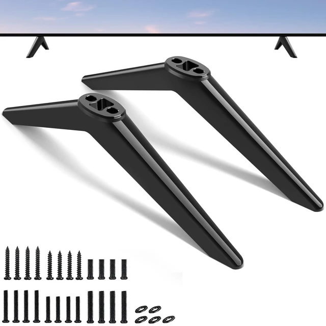 Alt view image 6 of 10 - Maozhren TV Stand Legs Replacement for Pioneer TV, Black, Compatible with TV Hole Spacing 0.59in/15mm - 0.94in/24mm, Easy to Install, No Drill Required, Stationary Tabletop Mount