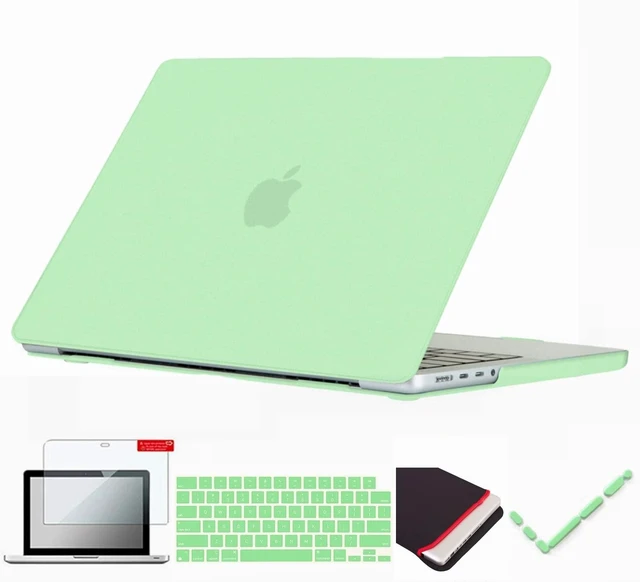 Alt view image 6 of 10 - Se7enline Compatible with 2021-2025 MacBook Pro 14 inch Case Hard Shell Cover for 14-inch A3434 A2779 A2918 A2992 A3112 A3401 M5 M4 M3 M2 M1&Keyboard Skin &Screen Protector &Dust Plug,Melon Green