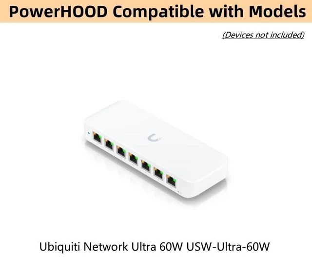 Alt view image 7 of 10 - PowerHOOD 54V AC/DC Adapter Compatible with Ubiquiti Network Ultra 60W USW-Ultra-60W Compact 8-Port Layer 2 GbE PoE Switch 54VDC 1.1A 59.4W Power Supply Cord Charger Cable PSU Mains