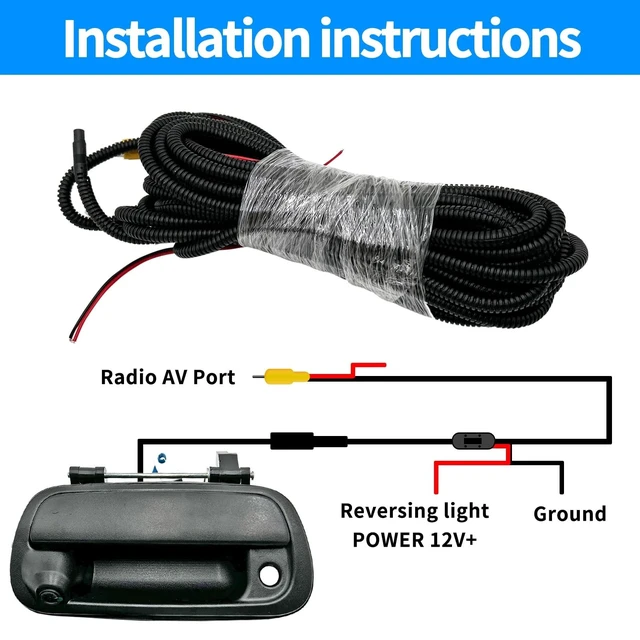 Alt view image 8 of 10 - Rear View Camera Backup Tailgate Handle Camera Compatible with 2000-2006 Toyota Tundra Tailgate Door Handle Replacement Camera
