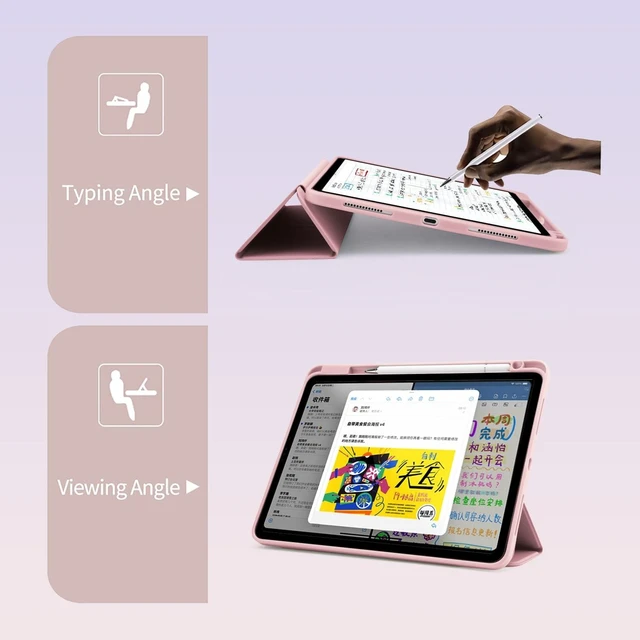 Alt view image 10 of 10 - BlHMCASE Cute Kawaii Puppy Butterfly for iPad Air 11 Inch Case 7th/6th Generation (M3/M2) 2025/2024 with Pencil Holder, Auto Sleep/Wake, Pink Leather Clear Acrylic Back Cover