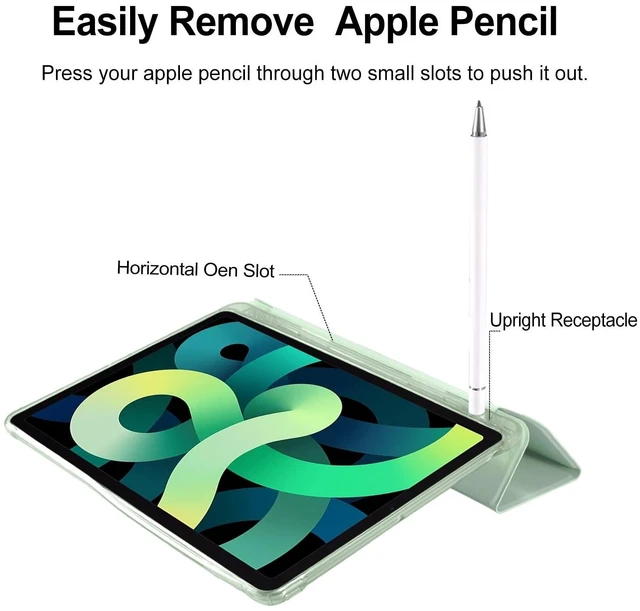 Alt view image 9 of 10 - Cute Kawaii Flower for iPad Air 11 Inch Case 7th/6th Generation (M3/M2) 2025/2024 with Pencil Holder, Auto Sleep/Wake, Green Leather Soft TPU Back Cover