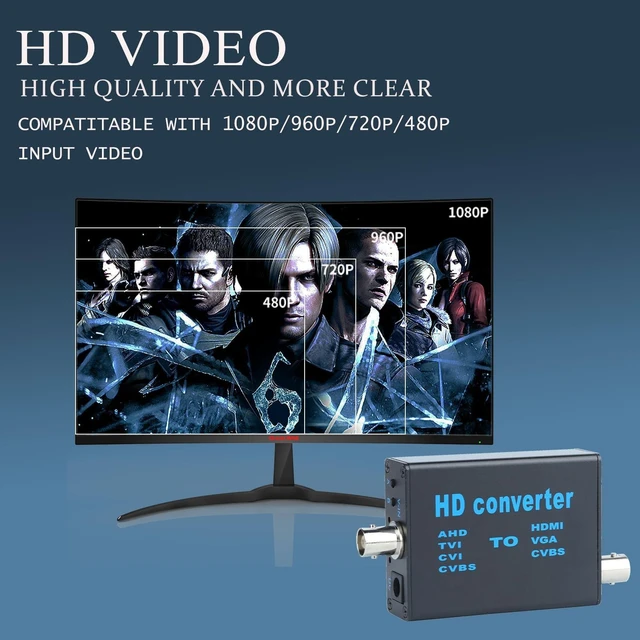 Alt view image 9 of 10 - BNC Cable to HDMI Video Signal Convertor,Audio Video Capture Converte,4 in 1 HD Convertor AHD/TVI/CVI/CVBS Signal to HDMI/VGA/CVBS 1080p for Camera/DVR/CCTV Security System