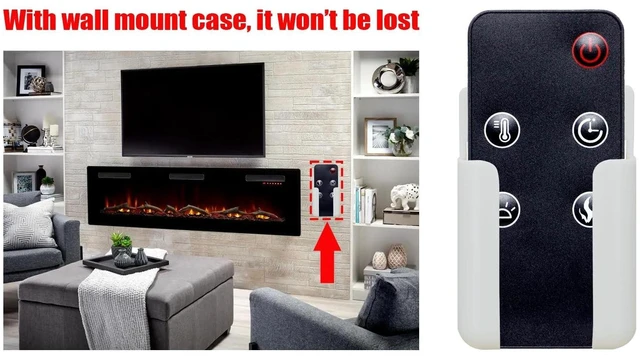 Alt view image 8 of 10 - Replacement Remote Control for Greystone Electric Fireplace Heater W36BLFW-1 (Doesn't Work with W36BLFW),with Wall Mounting Bracket