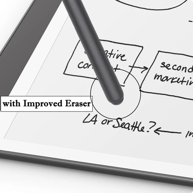 Alt view image 9 of 10 - Z-10 Premium Pen Replacement for Kindle Scribe Premium Pen, Sleek Stylus Pen Compatible with Kindle Scribe, with Improved Eraser (Black)