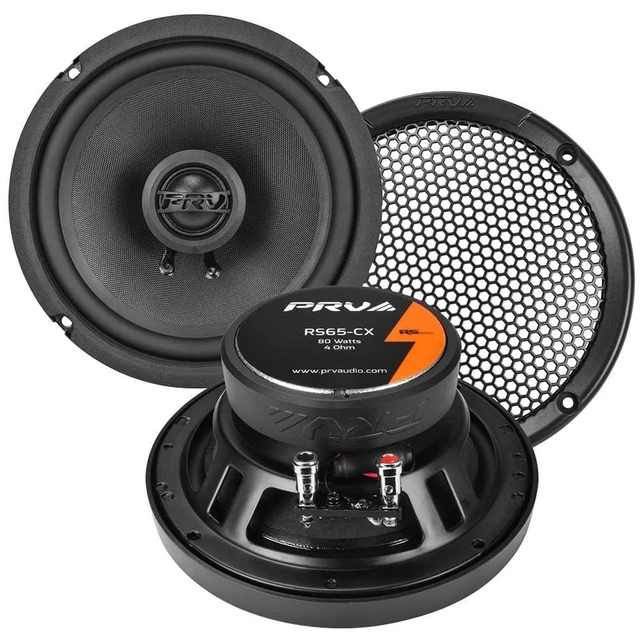 Alt view image 6 of 10 - PRV AUDIO 6.5 Inch 2-Way Car Coaxial Speakers 160 Watts per Pair 4 Ohm RS65-CX, Premium Speaker Built-in Neodymium Tweeters with Grill Included - Great for Car Stereo Sound System (Pair)