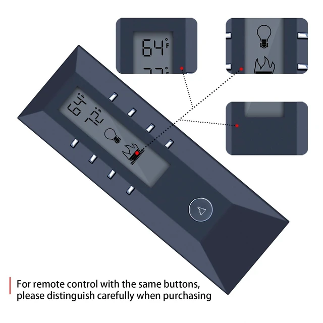 Alt view image 7 of 8 - MOVHEIYL Replacement Remote Control for Dimplex Electric Fireplace 47-1012-T 47-1012E-T