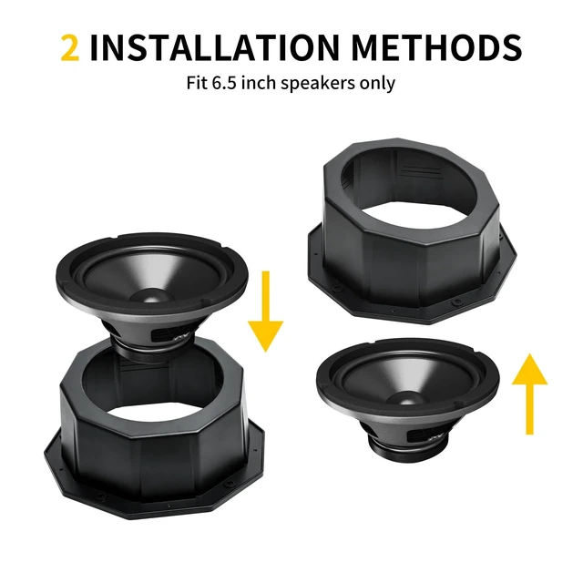 Alt view image 8 of 10 - RERPRO 2PCS 6.5 Inch Speaker Box Pods Enclosure, Angled Speaker Boxes for Marine, UTVs, RVs, Truck, Golf Carts, ATVs, Doors, 9.64" Surface Mount, with Spacer, Pre-Drill Hole