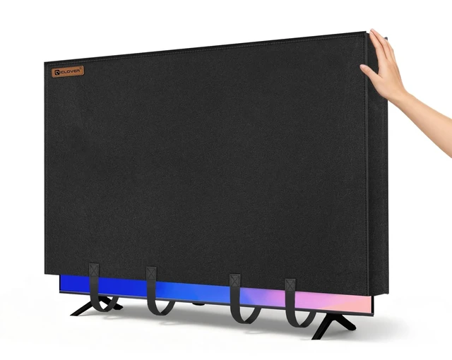 Alt view image 6 of 10 - IC ICLOVER TV Cover for Moving, Tear Resistance Thick Felt Cover Fit up to 70"-75" Flat Screen TVs, Reusable Anti-Scratch TV Protector Dust Covers with Bottom Straps for Renovation, Storing, Painting