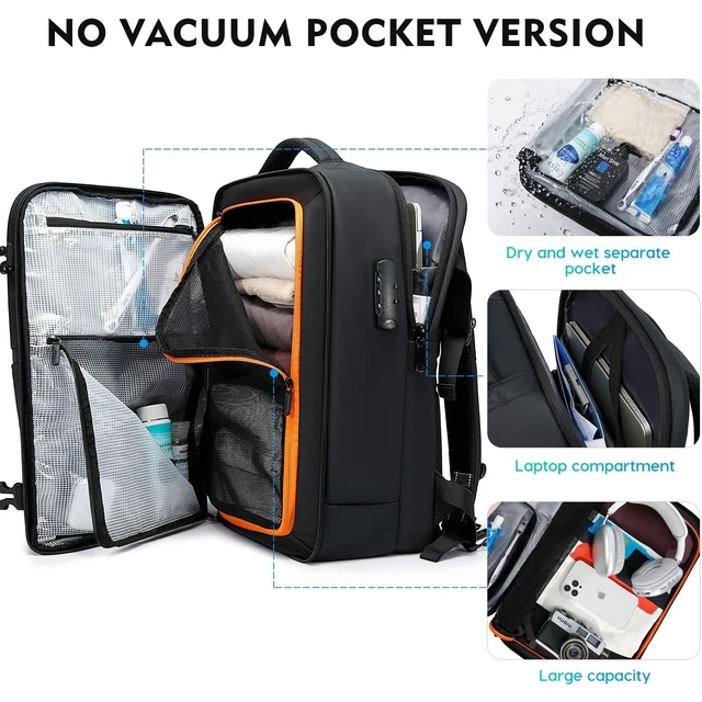 Alt view image 7 of 10 - BANGE Travel Backpack with TSA lock version can hold 15.6 inch Laptop suitable Daily Commute and Overnight Flight Approved Anti-theft Bag