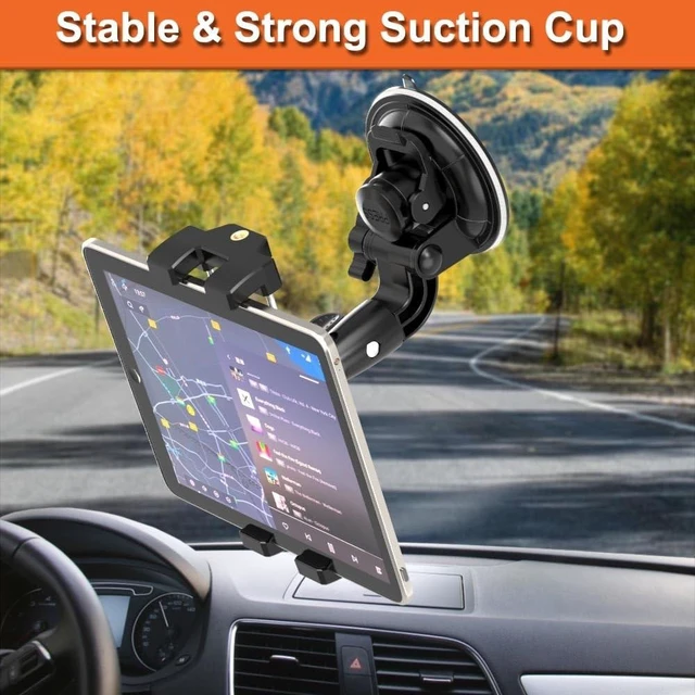 Alt view image 7 of 10 - Cuxwill Car Tablet Holder Mount for 4-13" iPad Phone Gopro, Truck Windshield Dashboard Heavy Duty Suction Cup Holder with 1/4'' Screw for iPad Pro 12.9 9.7, Galaxy Fold 5 4, More Tablet Phone Camera
