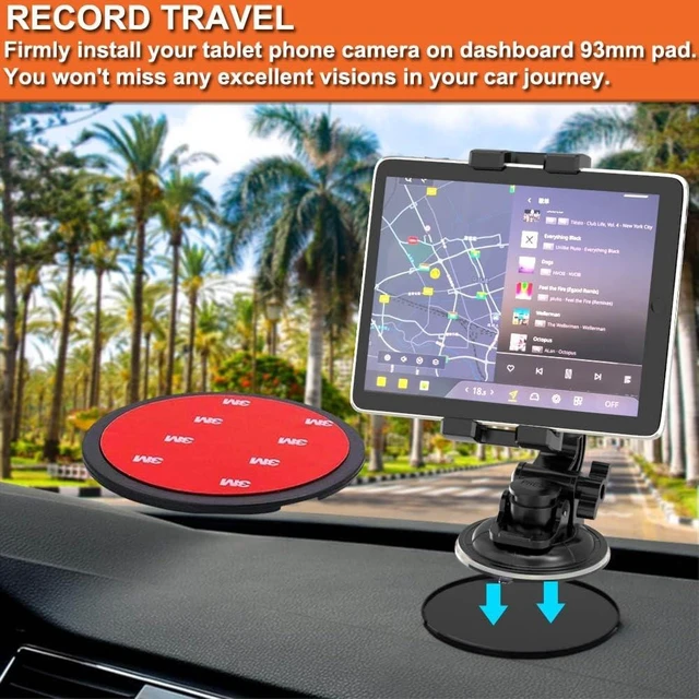 Alt view image 8 of 10 - Cuxwill Car Tablet Holder Mount for 4-13" iPad Phone Gopro, Truck Windshield Dashboard Heavy Duty Suction Cup Holder with 1/4'' Screw for iPad Pro 12.9 9.7, Galaxy Fold 5 4, More Tablet Phone Camera