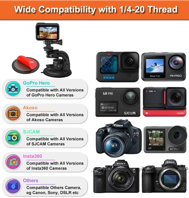Alt view image 10 of 10 - Cuxwill Car Tablet Holder Mount for 4-13" iPad Phone Gopro, Truck Windshield Dashboard Heavy Duty Suction Cup Holder with 1/4'' Screw for iPad Pro 12.9 9.7, Galaxy Fold 5 4, More Tablet Phone Camera