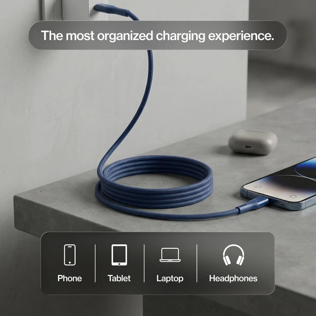 Alt view image 9 of 10 - Statik MagStack Pro USB C to USB C Cable, Magnetic Type C Charger Fast Charging Cord, On The Go Magnetic Charging Cable for Car, Compatible with iPhone, iPad & Android, Navy 100W 3FT, 3 Pack