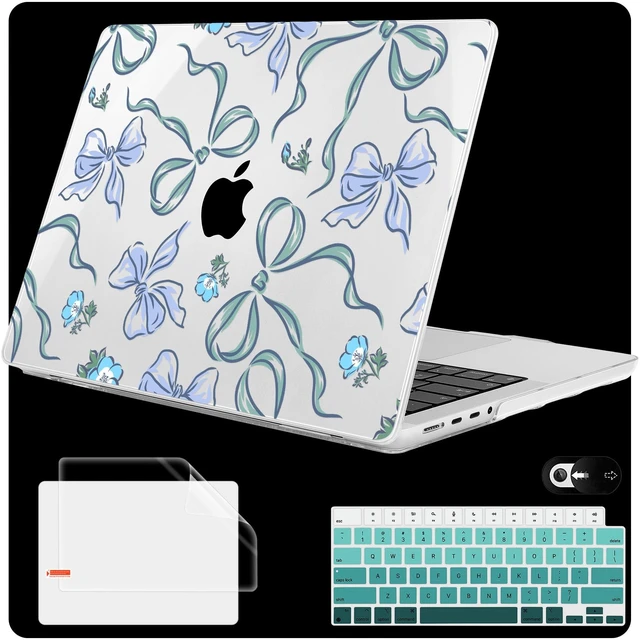 Alt view image 6 of 10 - Mektron Case for M5 MacBook Pro 14 inch 2025 Model A3434 A3112 Fit 2024-2021 Model M4 A3112 A3401 A3185 M3 A2918 A2992 M2 A2779 M1 A2442 Pro/Max, Hard Shell Cover for MacBook Pro 14", Bows C355