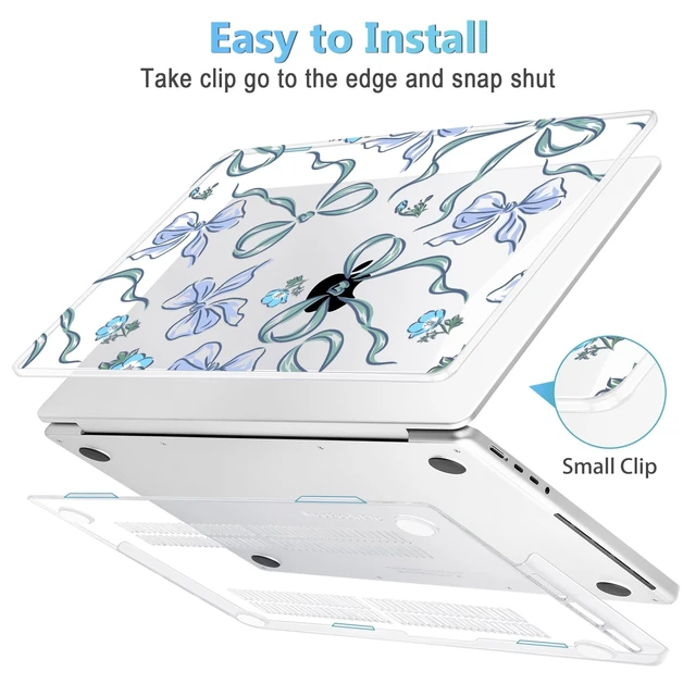 Alt view image 8 of 10 - Mektron Case for M5 MacBook Pro 14 inch 2025 Model A3434 A3112 Fit 2024-2021 Model M4 A3112 A3401 A3185 M3 A2918 A2992 M2 A2779 M1 A2442 Pro/Max, Hard Shell Cover for MacBook Pro 14", Bows C355