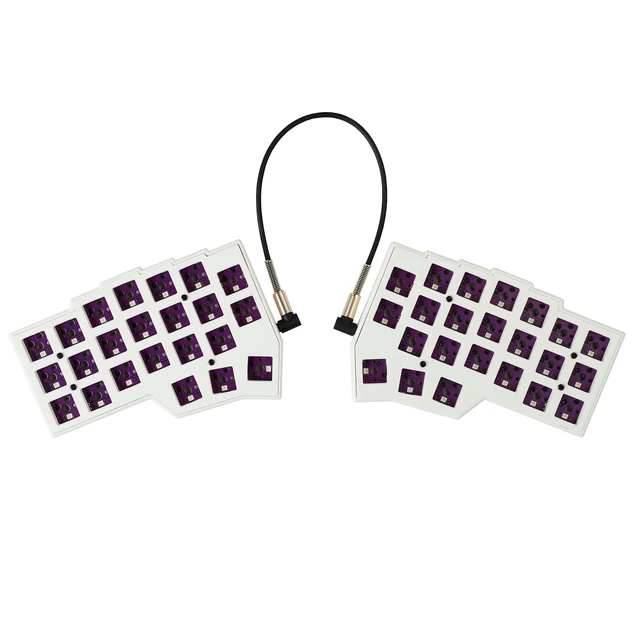 Alt view image 6 of 10 - YMDK Split Keyboard Corne V4.1 46 Keys Ergonomic Hotswappable 40% Layout 3D PLA RGB QMK Vial All Key Programmable Mini Independent Gaming Keyboard Kit