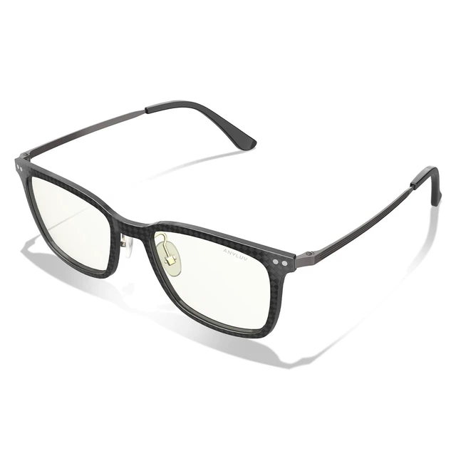 Alt view image 8 of 10 - ANYLUV Blue Light Glasses Men, Stylish Square Carbon Fiber Eyewear, Anti Eyestrain, Lightweight Mens Computer Gaming Glasses