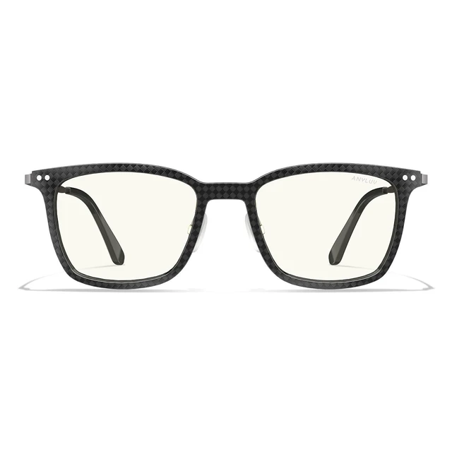 Alt view image 9 of 10 - ANYLUV Blue Light Glasses Men, Stylish Square Carbon Fiber Eyewear, Anti Eyestrain, Lightweight Mens Computer Gaming Glasses