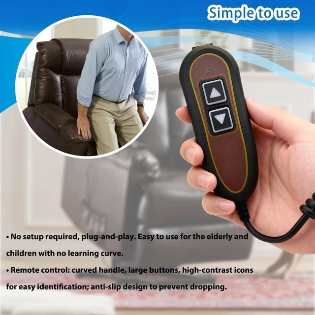 Alt view image 8 of 10 - ZK1200-HC 2 Button 5 Pin Remote Control Replacement for Golden, Lift Chair Power Recliner Remote for RMT, Dewert, Limoss and Kaidi Motors Commonly Hand Controller with USB and Backlight Function