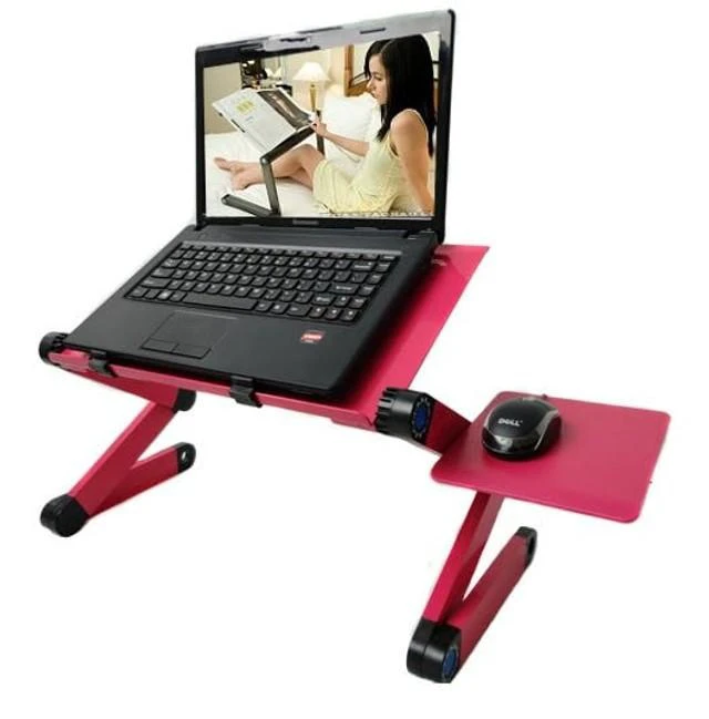 Alt view image 7 of 10 - Zippace Adjustable Lap Desk Laptop Computer Portable Multifunctional Ergonomic Vented Table Stand Tray Mount Holder (420 * 260mm with Mouse Pad, Pink)