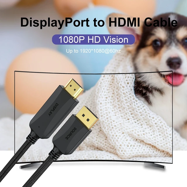 Alt view image 8 of 10 - Thin DisplayPort to HDMI Cable 10-Pack, 3 FT 4K DP to HDMI Display Port Cord Adapter Male to Male Cord (UHD 4K, 2K, 1080P) Gold-Plated Braided Compatible with Dell, HP, Insignia, ASUS, AMD and More