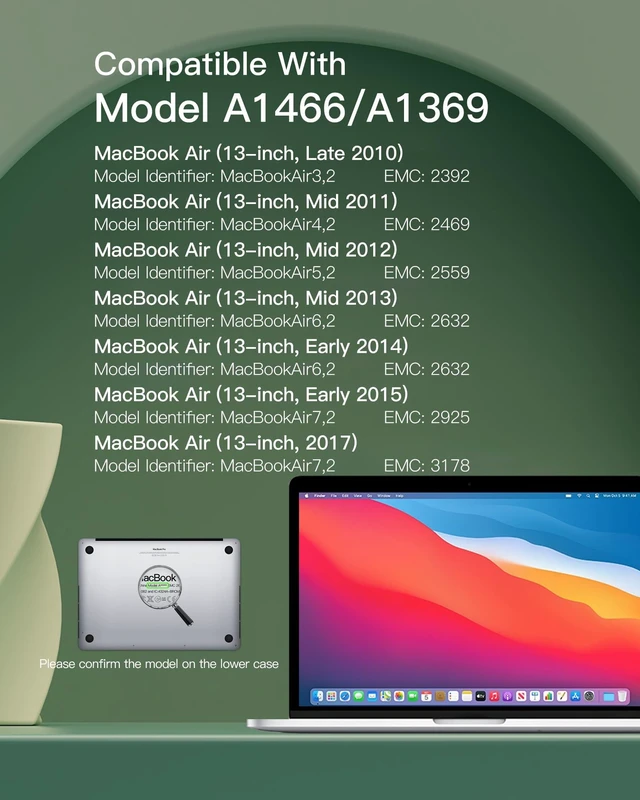 Alt view image 7 of 10 - SeaPlant A1466 Battery Replacement for MacBook Air 13-inch A1466(2017,2015,2014,2013,2012) A1369(2010,2011) A1377/A1405/A1496 Battery