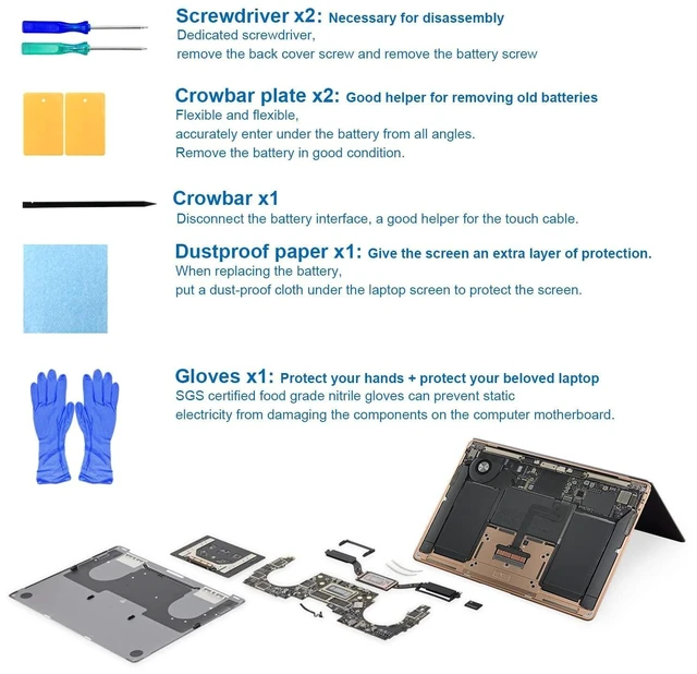 Alt view image 10 of 10 - Battery A2389 Replacement for MacBook Air 13 Inch A2337 Year 2020 Laptop Battery A2389 EMC 3598