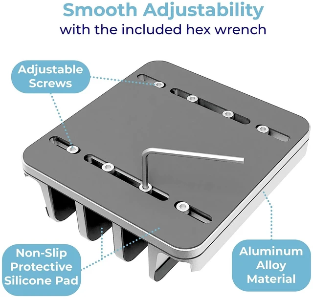 Alt view image 10 of 10 - TEFONIA Adjustable Laptop Stand, 5 Slots, Aluminum Space-Saving, for Apple MacBook/Surface/Galaxy/Tablet/iPad/iPhone, Silver