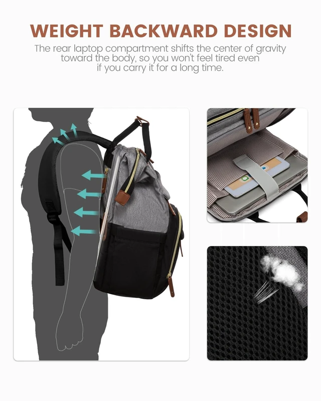 Alt view image 10 of 10 - LOVEVOOK Laptop Backpack for Women, 15.6'' Waterproof Nurse Bag Teacher Work Backpack Purse for Women, Travel Computer Backpack for College Office Business Ladies