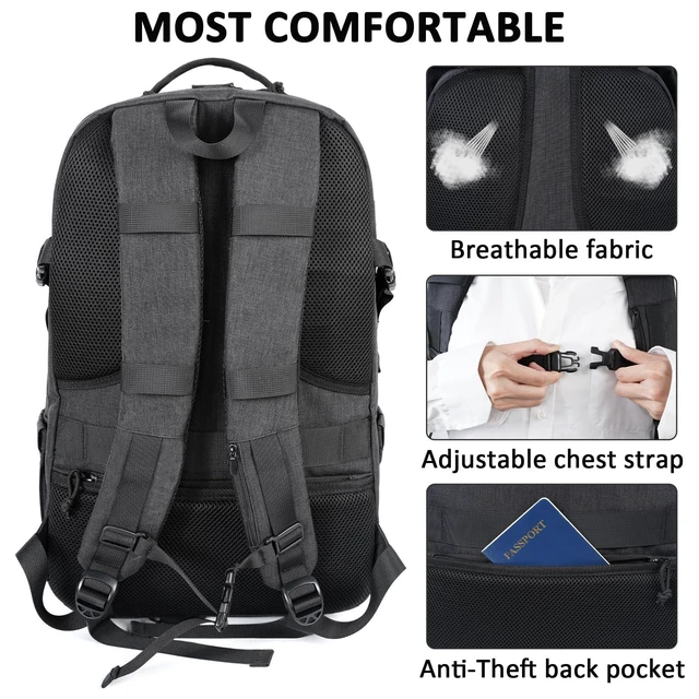 Alt view image 8 of 10 - MATEIN 17 Inch Laptop Backpack, Large Military Tactical Backpack for Men TSA Approved, Water Resistant Computer Bag Work Day Pack, Travel Laptop Carry on for Camping Hiking