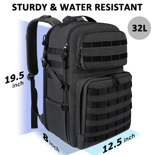 Alt view image 9 of 10 - MATEIN 17 Inch Laptop Backpack, Large Military Tactical Backpack for Men TSA Approved, Water Resistant Computer Bag Work Day Pack, Travel Laptop Carry on for Camping Hiking