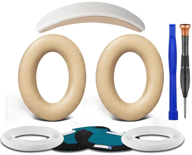 Alt view image 6 of 10 - SOULWIT Replacement Kit for Bose QuietComfort 25 (QC25), Ear Pads Cushions + Headband + Earpads Cover - Beige