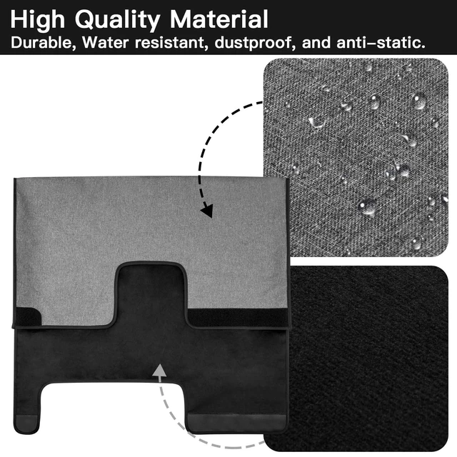 Alt view image 7 of 8 - CaSZLUTION Monitor Dust Cover Compatible with 27 Inch iMac, Oxford Fabric Protective Dust Cover for iMac 27" All-in-One Desktop Computer, Gray