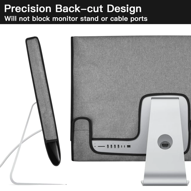 Alt view image 8 of 8 - CaSZLUTION Monitor Dust Cover Compatible with 27 Inch iMac, Oxford Fabric Protective Dust Cover for iMac 27" All-in-One Desktop Computer, Gray