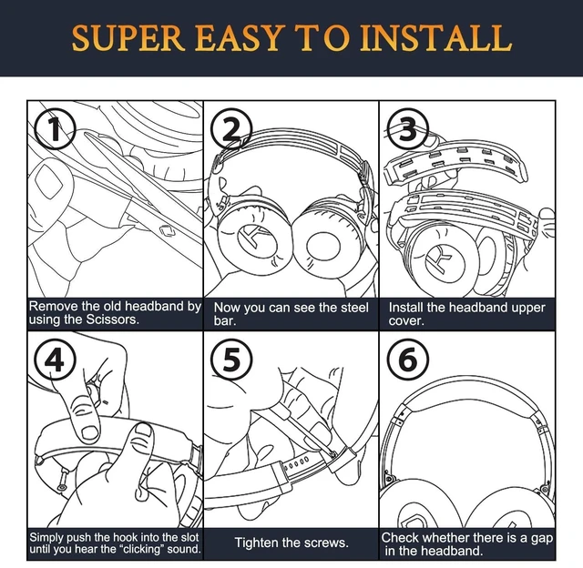 Alt view image 10 of 10 - SOULWIT Replacement Kit for Bose QuietComfort 25 (QC25), Ear Pads Cushions + Headband + Earpads Cover - Beige