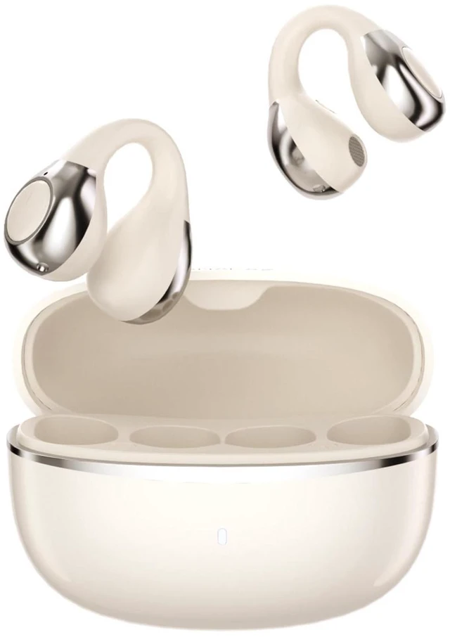 Alt view image 6 of 10 - TANALAZ Open Ear Earbuds I5, Bluetooth 6.0 Wireless Headphones for iPhone & Android, Gym & Running, IPX5 Sweatproof, 36H Playtime, Secure Clip-On Fit for Work & Sports (2-White)