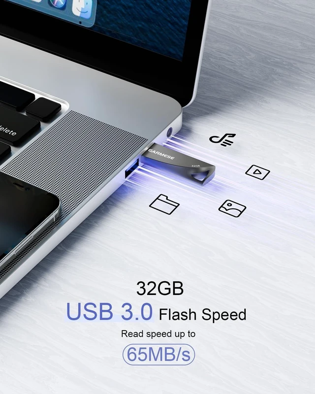 Alt view image 8 of 10 - GARMESE 32GB USB 3.0 Flash Drive, 5-Pack Waterproof Metal USB Memory Stick, Slim Thumb Drive Portable Pen Drive with Keychain Hole Stylish Jump Drive for Computer/Car/Smart TV