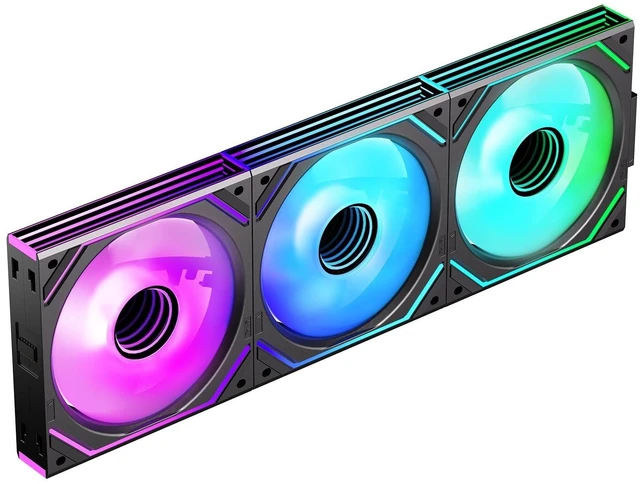 Alt view image 6 of 10 - Jungle Leopard Interstellar V2 X3 120mm PC ARGB Computer Case Fans^^Infinity Mirror^^Daisy-Chain^^4 PIN PWM 1850RPM(Black Forward Triple_Pack)