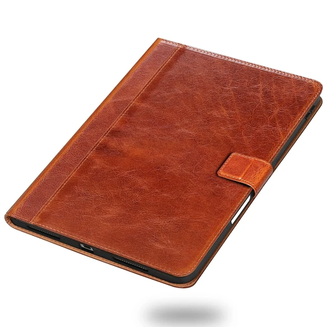 Alt view image 6 of 10 - Gexmil Case for iPad Pro 11 Inch,4th/3rd/2nd/1st Generation(2022/2021/2020/2018) Genuine Leather Cover with Pencil Holder,Cowhide Folio Cover,Auto Sleep/Wake Anti Slip,Vegetable Tanning Brown