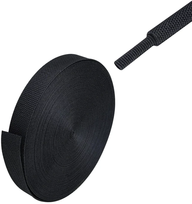 Alt view image 6 of 10 - FOURUB 2 to 1 Heat Shrink Woven Tubing Abrasion Resistant Braided Sleeving Shrinkable Fabric Loom Protector for Auto Amp Harness Sheath Cable(3/8" ID-300inch)